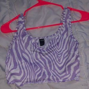 Shein Lavendar Zebra Print Tank-Top